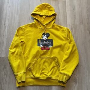 Fontaine x Chinatown Market Mickey Mouse Yellow Hoodie Pullover Sweatshirt Sz L